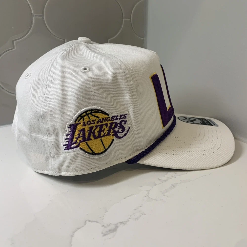 '47 Brand Los Angeles Lakers NBA Hitch Rope White Adjustable Snapback Hat OSFM